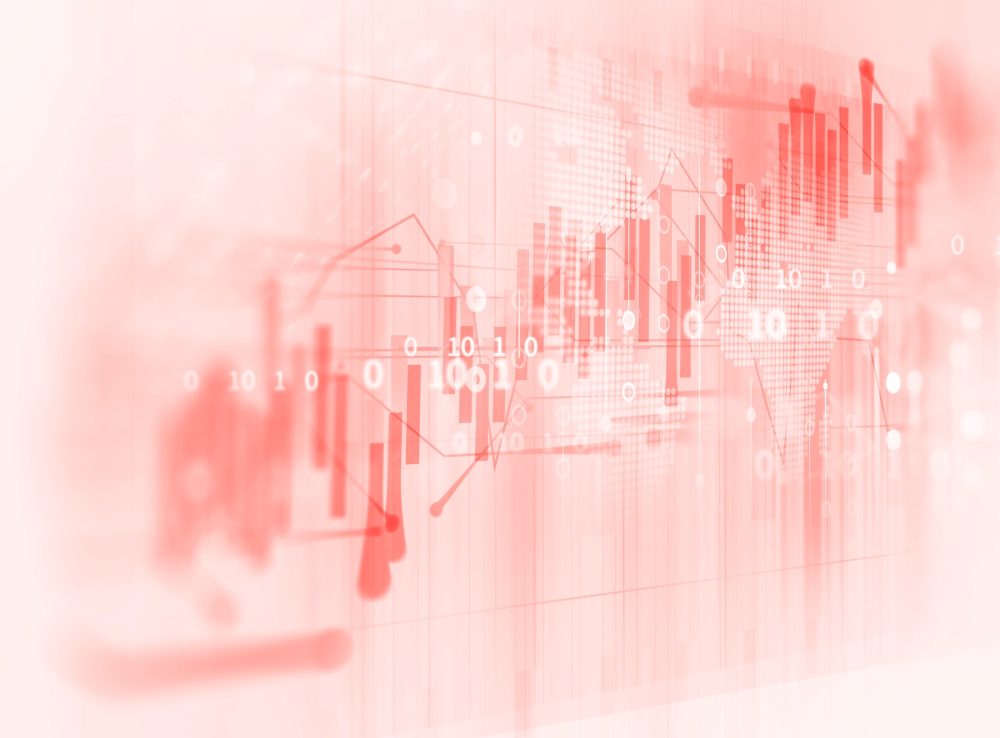 financial stock market graph on technology abstract background